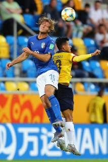 Fußball, U20 WM, Italien - Ecuador 2019.06.14 Gdynia Pilka nozna Mistrzostwa Swiata FIFA U-20 Polska 2019 Wlochy - Ekwador N z Gabriele Gori Jordan Lenin Rezabala Anzules Foto Piotr Matusewicz PressFocus 2019.06.14 Gdynia Football FIFA U-20 World Cup Poland 2019 Italy - Ecuador Gabriele Gori Jordan Lenin Rezabala Anzules Credit: Piotr Matusewicz PressFocus 