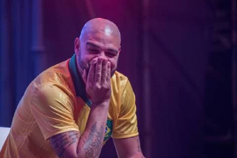 Arena Tango Adidas SÃO PAULO, SP - 14.06.2019: ARENA TANGO ADIDAS - The player Adriano, The Emperor, participates in the Adidas event, Arena Tango in São Paulo, attends fans, is very attentive to everyone and is one of the guests of Fut Talk És. São Paulo, June 14, 2019. (Photo: Van Campos Fotoarena) x1747724x  VanxCampos
