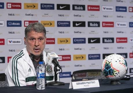 June 14, 2019 - Pasadena, California, United States of America - Head coach of Mexico, Gerardo Daniel Tata Martino during the Mexico national team, Nationalteam Gold Cup press conference, PK, Pressekonferenz at Rose Bowl Stadium in Pasadena, California on June 14, 2019. JAVIER ROJAS PI Gerardo Tata Martino - ZUMAp124 20190614_zaa_p124_002 Copyright: xJavierxRojas Pix
