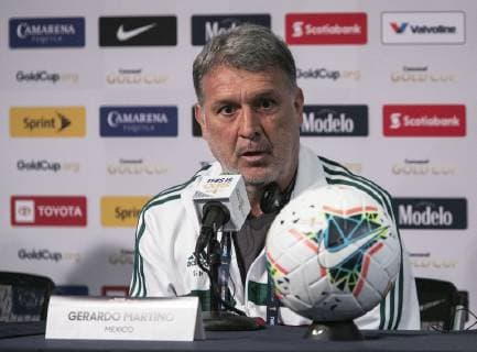 June 14, 2019 - Pasadena, California, United States of America - Head coach of Mexico, Gerardo Daniel Tata Martino during the Mexico national team, Nationalteam Gold Cup press conference, PK, Pressekonferenz at Rose Bowl Stadium in Pasadena, California on June 14, 2019. JAVIER ROJAS PI Gerardo Tata Martino - ZUMAp124 20190614_zaa_p124_005 Copyright: xJavierxRojas Pix