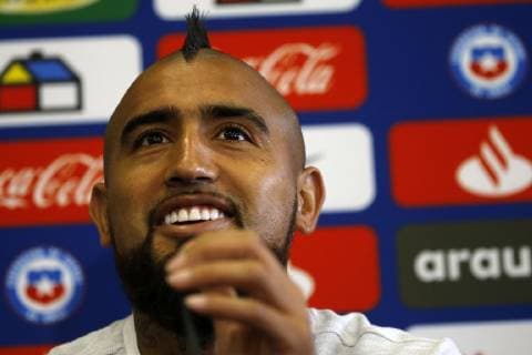 Fußball, Copa America, Nationalteam Chile Pressekonferenz Conferencia de prensa de Arturo Vidal El jugador de la seleccion chilena Arturo Vidal se dirige a los medios de comunicacion durante una conferencia de prensa realizada en el hotel Pullman Villa Olimpica de San Pablo, Brasil. 15 06 2019 Andres Pina Photosport Football, Arturo Vidal press conference, PK, Pressekonferenz Chile s player Arturo Vidal speaks to the medias during a press conference at the Pullman Villa Olimpica hotel in Sao Paulo, Brazil. 15 06 2019 Andres Pina Photosport Conferencia de prensa de Arturo Vidal en San Pablo 