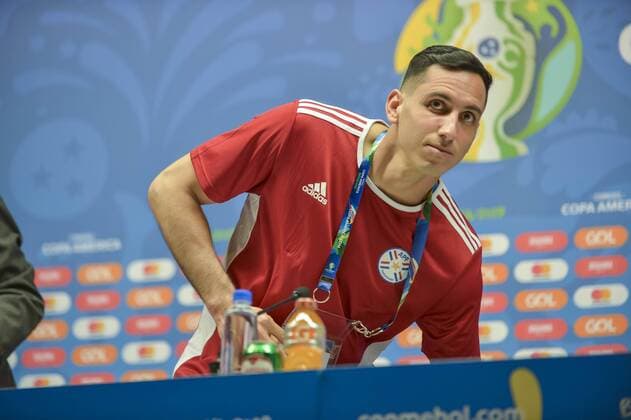 Fußball, Copa America, Nationalteam Paraguay Pressekonferenz Treino selecao do Paraguai RIO DE JANEIRO, RJ - 15.06.2019: TREINO SELEcaO DO PARAGUAI - Goalkeeper Gatito Fernandez during a team of the Paraguayan team held in the press room of Maracanã, this afternoon (15), for Copa America, in Rio de Janeiro, RJ. (Photo: Celso Pupo Fotoarena) x1748104x  CelsoxPupo