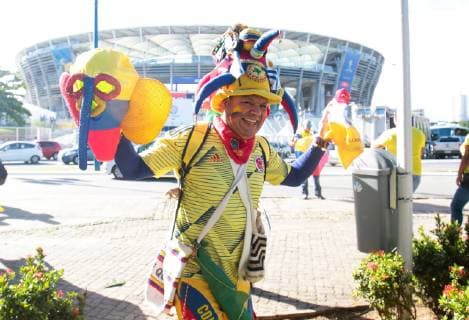 Fußball, Copa America, Argentinien - Kolumbien, Fans vor dem Spiel Argentina vs Colombia SALVADOR, BA - 15.06.2019: ARGENTINA VS COLOMBIA - Colombian fan before the match between Argentina and Colombia, valid for the 2019 Copa América group stage, held this Saturday (15th) at the Fonte Nova Arena in Salvador, Bahia, Brazil. (Photo: Tiago Caldas Fotoarena) x1748118x  TiagoxCaldas