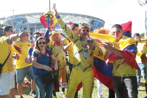 Fußball, Copa America, Argentinien - Kolumbien, Fans vor dem Spiel Argentina vs Colombia SALVADOR, BA - 15.06.2019: ARGENTINA VS COLOMBIA - Colombian fan before the match between Argentina and Colombia, valid for the 2019 Copa América group stage, held this Saturday (15th) at the Fonte Nova Arena in Salvador, Bahia, Brazil. (Photo: Tiago Caldas Fotoarena) x1748119x  TiagoxCaldas