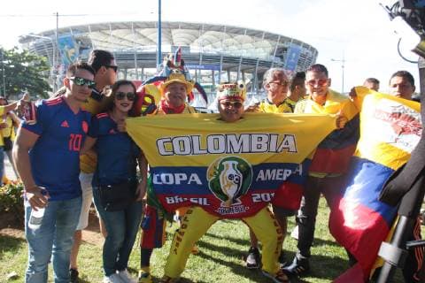 Fußball, Copa America, Argentinien - Kolumbien, Fans vor dem Spiel Argentina vs Colombia SALVADOR, BA - 15.06.2019: ARGENTINA VS COLOMBIA - Colombian fan before the match between Argentina and Colombia, valid for the 2019 Copa América group stage, held this Saturday (15th) at the Fonte Nova Arena in Salvador, Bahia, Brazil. (Photo: Tiago Caldas Fotoarena) x1748120x  TiagoxCaldas