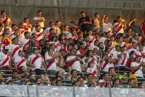 Venezuela x Peru PORTO ALEGRE, RS - 15.06.2019: VENEZUELA X PERU - Fans during the match between Venezuela and Peru, valid for the 2019 Copa America group stage, held this Saturday (15th) at the Grêmio Arena in Porto Alegre, RS. (Photo: Raul Pereira Fotoarena) x1748295x  RaulxPereira