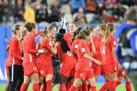 Joie des joueuses (canada) FOOTBALL : Canada vs Nouvelle Zelande - Coupe du monde de Football Feminin Groupe E - 15 06 2019 FredericChambert Panoramic 