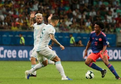 Argentina vs Colombia SALVADOR, BA - 15.06.2019: ARGENTINA VS COLOMBIA - Squad, during a match between Argentina and Colombia, valid for the 2019 Copa America group stage, held this Saturday (15th) at the Fonte Nova Arena in Salvador, Bahia, Brazil. (Photo: Tiago Caldas Fotoarena) x1748406x  TiagoxCaldas