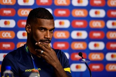 Ecuadorian soccer team player Gabriel Achilier attends a press conference, PK, Pressekonferenz after a team s training session at the Cruzeiro Training Center, in Toca da Raposa II, one day before facing the Uruguayan team for group C of the Copa America 2019, in Belo Horizonte, Brazil, 15 June 2019. EFE Yuri Edmundo Press conference of the Ecuador national team, Nationalteam in the Copa America !ACHTUNG: NUR REDAKTIONELLE NUTZUNG!  Copyright: xYurixEdmundox COPAME502 20190616-636962449943703445