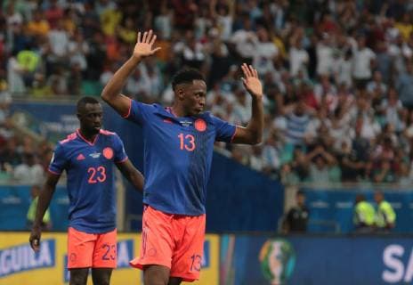 Argentina vs Colombia SALVADOR, BA - 15.06.2019: ARGENTINA VS COLOMBIA - Yerry Mina, during a match between Argentina and Colombia, valid for the 2019 Copa America group stage, held this Saturday (15th) at the Fonte Nova Arena in Salvador, Bahia, Brazil. (Photo: Tiago Caldas Fotoarena) x1748413x  TiagoxCaldas
