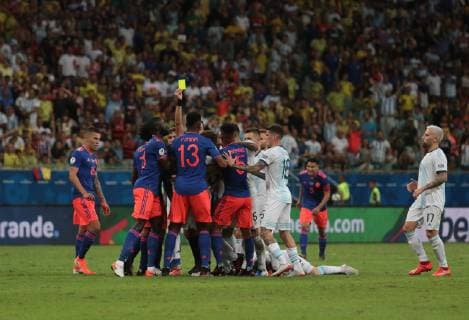 Argentina vs Colombia SALVADOR, BA - 15.06.2019: ARGENTINA VS COLOMBIA - Match between Argentina and Colombia, valid for the group stage of the Copa America 2019, held this Saturday (15) at the Fonte Nova Arena in Salvador, Bahia, Brazil. (Photo: Tiago Caldas Fotoarena) x1748419x  TiagoxCaldas