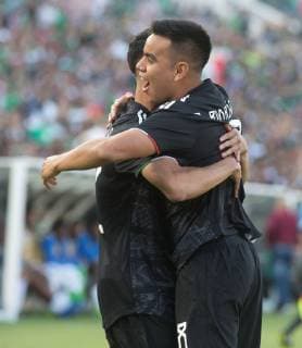 Mexico Uriel Untuna (R) celebrates after scoring the firts goal of the game against Cuba, during the first half of their Concacaf Gold Cup game at the Rose Bowl in Pasadena, California on Saturday 15 June 2019. Mexico - Cuba !ACHTUNG: NUR REDAKTIONELLE NUTZUNG! Copyright: xARMANDOxARORIZOx AME3875 20190616-636962604012089238
