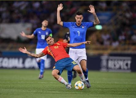 FOOTBALL UEFA U21 EUROPEAN CHAMPIONSHIP 2019 in Italy Italy Spain 16 06 2019 Dani Ceballos li, Spain vs. Lorenzo Pellegrini re, Italy