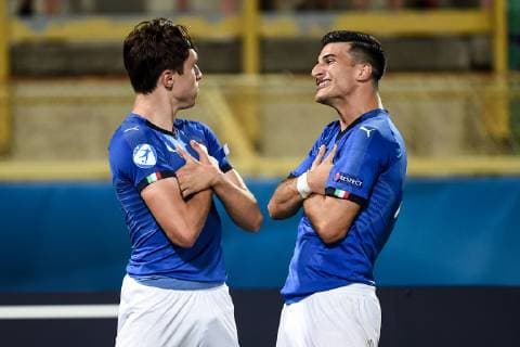 Sport Bilder des Tages Db Bologna 16 06 2019 - Europeo Under 21 Italia 2019 Italia-Spagna foto Daniele Buffa Image nella foto: esultanza gol Federico Chiesa 