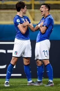 Sport Themen der Woche KW24 Sport Bilder des Tages Db Bologna 16 06 2019 - Europeo Under 21 Italia 2019 Italia-Spagna foto Daniele Buffa Image nella foto: esultanza gol Federico Chiesa 