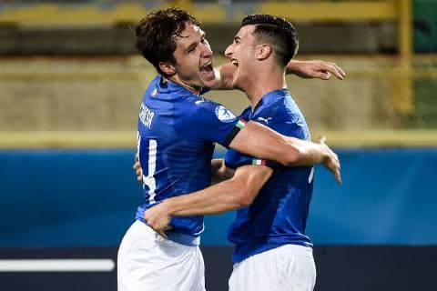 Db Bologna 16 06 2019 - Europeo Under 21 Italia 2019 Italia-Spagna foto Daniele Buffa Image nella foto: esultanza gol Federico Chiesa 