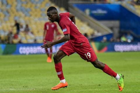 Paraguay vs Qatar RIO DE JANEIRO, RJ - 16.06.2019: PARAGUAY VS QATAR - Al-Moez Abdulla scored a goal during a match between Paraguay and Qatar, valid for the group stage of the Copa América 2019, held this Sunday (16) at the Maracanã Stadium in Rio de Janeiro, RJ. (Photo: Nayra Halm Fotoarena) x1748692x  NayraxHalm