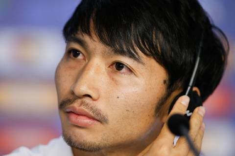 Training of the Japanese Team in São Paulo SÃO PAULO, SP - 16.06.2019: TRAINING OF THE JAPANESE TEAM IN SÃO PAULO - Japan& 39;s Gaku Shibasaki during a press conference, PK, Pressekonferenz before the training of the Japanese Team at thrumbi Stadium in São Paulo, lo, SP. The Japanese team faces tomorrow the selection of Chile for the first match of the Copa America 2019 Group C. (Photo: Marcelo Machado de Melo Fotoarena) x1748721x  MarceloxMachadoxdexMelo