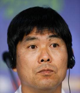 Training of the Japanese Team in São Paulo SÃO PAULO, SP - 16.06.2019: TRAINING OF THE JAPANESE TEAM IN SÃO PAULO - Japan coach Hajime Moriyasu during a press conference, PK, Pressekonferenz before the training of the Japanese team at the Morumbi Stadium in São Paulo, SP. The Japanese team faces tomorrow the selection of Chile for the first match of the Copa America 2019 Group C. (Photo: Marcelo Machado de Melo Fotoarena) x1748723x  MarceloxMachadoxdexMelo