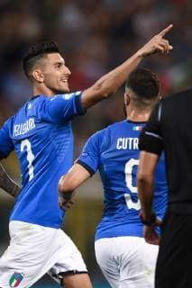 Photo Massimo Paolone LaPresse June 16, 2019 Bologna, Italy soccer Italy vs Spain - UEFA Under 21 Championship Italy 2019 - Group stage final tournament Group A - "Renata Dall Ara" stadium. In the pic: Lorenzo Pellegrini (Italia) celebrates after scoring goal 3-1  Copyright: xMassimoxPaolone LaPressex