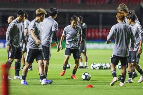 Training of the Japanese Team in São Paulo SÃO PAULO, SP - 16.06.2019: TRAINING OF THE JAPANESE TEAM IN SÃO PAULO - Players of the Japanese national team, Nationalteam during the training of the Japanese Team at the Morumbi Stadium in São Paulo, SP. (Photo: Ricardo Moreira Fotoarena) x1748788x  RicardoxMoreira