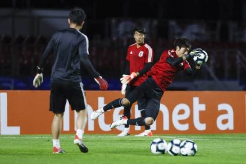 Training of the Japanese Team in São Paulo SÃO PAULO, SP - 16.06.2019: TRAINING OF THE JAPANESE TEAM IN SÃO PAULO - Goalkeepers of the Japanese national team, Nationalteam during the training of the Japanese Team at the Morumbi Stadium in São Paulo, SP. (Photo: Ricardo Moreira Fotoarena) x1748792x  RicardoxMoreira