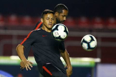Futbol, entrenamiento de Chile en Morumbi El jugador de la seleccion chilena Alexis Sanchez es fotografiado durante el entrenamiento realizado en el estadio Morumbi de San Pablo, Brasil. 16 06 2019 Andres Pina Photosport Football, Chile training session Chilean national team, Nationalteam player Alexis Sanchez is pictured during the training session held at the Morumbi stadium in Sao Paulo, Brazil. 16 06 2019 Andres Pina Photosport Entrenamiento de Chile en Morumbi 