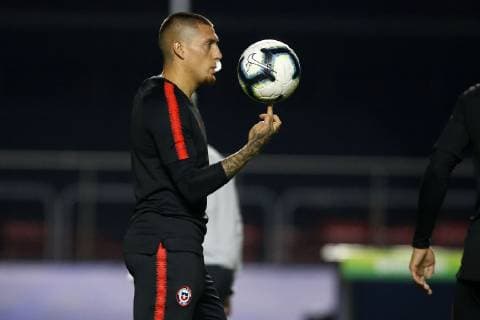 Futbol, entrenamiento de Chile en Morumbi El jugador de la seleccion chilena Nicolas Castillo es fotografiado durante el entrenamiento realizado en el estadio Morumbi de San Pablo, Brasil. 16 06 2019 Andres Pina Photosport Football, Chile training session Chilean national team, Nationalteam player Nicolas Castillo is pictured during the training session held at the Morumbi stadium in Sao Paulo, Brazil. 16 06 2019 Andres Pina Photosport Entrenamiento de Chile en Morumbi 