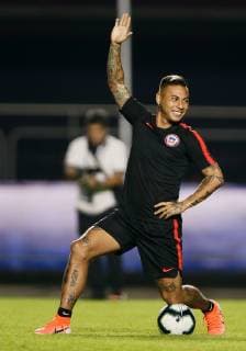 Training of the Chilean national team, Nationalteam in S SÃO PAULO, SP - 16.06.2019: TRAINING OF THE CHILEAN NATIONAL TEAM IN S - Eduardo Vargas during the training of the Chilean National Team at the Morumbi Stadium in São Paulo, SP. The Chilean national team faces tomorrow the selection of Japan for the first match of the Copa America 2019 Group C. (Photo: Marcelo Machado de Melo Fotoarena) x1748879x  MarceloxMachadoxdexMelo