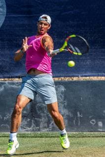 Spanish tennis player Rafa Nadal is seen during a tennis session at the Country Club in Santa Posa, Majorca, Spain, ahead Wimbledon, 17 June 2019. Nadal is training at the Club where the WTA, Tennis Damen Mallorca Open is taking place from 16 to 23 June 2019. Rafa Nadal training for Wimbledon !ACHTUNG: NUR REDAKTIONELLE NUTZUNG!  Copyright: xCATIxCLADERAx GRAF9690 20190617-636963770832548593