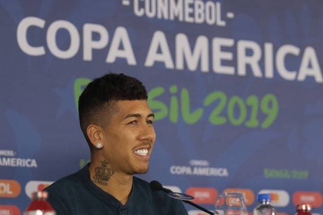 Fußball, Copa America, Nationalteam Brasilien Pressekonferenz Treino da Selecao Brasileira em Salvador SALVADOR, BA - 17.06.2019: TREINO DA SELEcaO BRASILEIRA EM SALVADOR - Roberto Firmino, player of the Brazilian national team, Nationalteam and Liverpool, during a press conference, PK, Pressekonferenz at Arena Fonte Nova, in Salvador, Bahia, Brazil. (Photo: Tiago Caldas Fotoarena) x1749313x  TiagoxCaldas