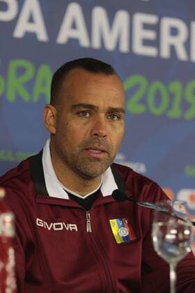 Collective of the team of Venezuela SALVADOR, BA - 17.06.2019: COLLECTIVE OF THE TEAM OF VENEZUELA - Rafael Dudamel, coach of the Selecao of Venezuela, during a press conference, PK, Pressekonferenz at the Arena Fonte Nova, in Salvador, Bahia, Brazil. (Photo: Tiago Caldas Fotoarena) x1749367x  TiagoxCaldas