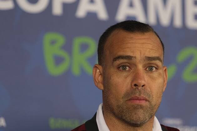 Collective of the team of Venezuela SALVADOR, BA - 17.06.2019: COLLECTIVE OF THE TEAM OF VENEZUELA - Rafael Dudamel, coach of the Selecao of Venezuela, during a press conference, PK, Pressekonferenz at the Arena Fonte Nova, in Salvador, Bahia, Brazil. (Photo: Tiago Caldas Fotoarena) x1749368x  TiagoxCaldas