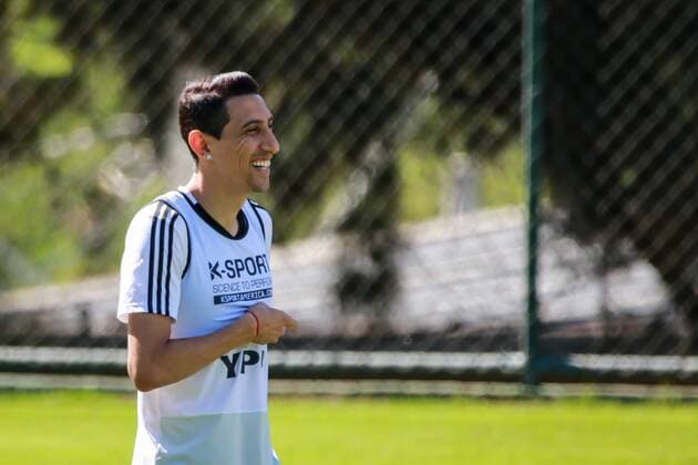 Treino da Selecao Argentina em BH BELO HORIZONTE, MG - 18.06.2019: TREINO DA SELEcaO ARGENTINA EM BH - Angel Di Maria of the Argentine national team, Nationalteam during training for the second match of the Copa América team, held at the Atlético-MG Training Center (Cidade do Galo) in Vespasiano, metropolitan area of Belo Horizonte. (Photo: Dudu Macedo Fotoarena) x1749474x  DuduxMacedo
