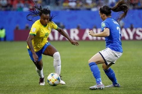 Brazil vs Italy VALENCIENNES, NO - 18.06.2019: BRAZIL VS ITALY - Ludmila do Brasil and during a match between Brazil and Italy, valid for the FIFA Women& 39orld Cup Cup 2019, held on Tuesday, June 18, 2019, at the Hainaut Stadium in Valenciennes, FrancPhoto: Richaichard Callis Fotoarena) x1749499x  RichardxCallis