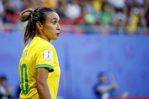 Brazil vs Italy VALENCIENNES, NO - 18.06.2019: BRAZIL VS ITALY - Marta do Brasil during a match between Brazil and Italy, valid for the FIFA Women& 39;s Worup Cup 2019, held on Tuesday, June 18, 2019, at the Hainaut Stadium in Valenciennes, France. (Ph Richard Cal Callis Fotoarena) x1749505x  RichardxCallis