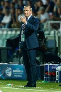 Cesena, Italy, 18 06 2019, UEFA U 21 European Championship Italy 2019, Group stage, Group C, England France, Coach Aidy Boothroyd GBR gesticulated, gestic Defodi 01048 182380 Defodi-048