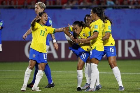 Brazil vs Italy VALENCIENNES, NO - 18.06.2019: BRAZIL VS ITALY - Marta do Brasil scores a goal (1-0) during a match between Brazil and Italy, valid for the 2019 FIFA Women& 39;s World Cup, held on Tuesday, June 18, 2019, at the Hainaut Stadium in Valennes , France. (Photo: Richard Callis Fotoareoarena) x1749593x  RichardxCallis