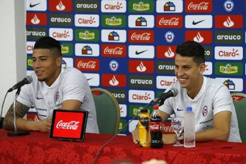 Futbol, conferecnia de prensa de la seleccion chilena Los jugadores de la seleccion chilena hablan con los medios de comunicacion durante una conferencia de prensa realizada en el hotel Catussaba de Salvador de Bahia, Brasil. 19 06 2019 Andres Pina Photosport Football, Chilean national team, Nationalteam press conference, PK, Pressekonferenz Chile s players speak to the medias during a press conference held at the Catussaba hotel in Salvador de Bahia, Brazil. 19 06 2019 Andres Pina Photosport Conferencia de la seleccion chilena en el hotel Catussaba 