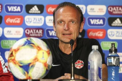 REIMS, 19-06-2019 ,Stade Auguste-Delaune, World Championship, WM, Weltmeisterschaft 2019 , Canada coach Kenneth HEINER-MOLLER press conference, PK, Pressekonferenz Canada 19-06 , Press conference Canada 19-06  x3715006x Copyright:
