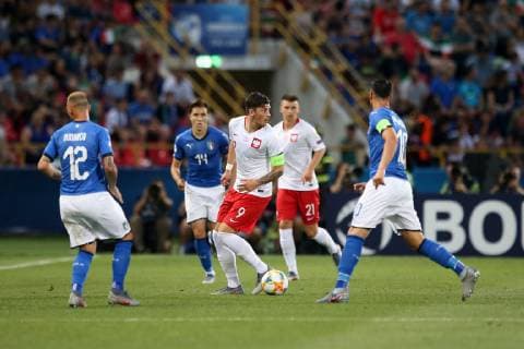 BOLONIA 19.06.2019 MECZ GRUPA A MISTRZOSTWA EUROPY U-21 W PILCE NOZNEJ 2019: WLOCHY - POLSKA --- 2019 UEFA EUROPEAN UNDER-21 CHAMPIONSHIP MATCH IN BOLOGNA: ITALY - POLAND DAWID KOWNACKI FOT. PIOTR KUCZA FOTOPYK NEWSPIX.PL --- Newspix.pl  190619PYK0060