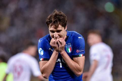 Federico Chiesa of Italy looks dejected during the 2019 UEFA EURO, EM, Europameisterschaft,Fussball U-21 Championship match between Italy U-21 and Poland U-21 at Stadio Renato Dall Ara, Bologna, Italy on 19 June 2019. Copyright: xGiuseppexMaffiax 24270032