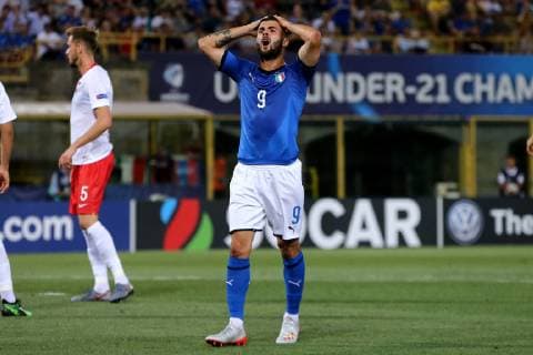 Patrick Cutrone of Italy dejection Bologna 19 06 2019 Stadio Renato Dall Ara Football UEFA Under 21 Championship Italy 2019 Group Stage - Final Tournament Group A Italy - Poland Photo Cesare Purini Insidefoto cesarexpurini