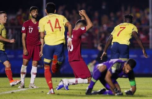 Colombia vs Qatar SÃO PAULO, SP - 19.06.2019: COLOMBIA VS QATAR - Duván Zapata of Colombia celebrates after scoring a goal during a match between Colombia and Qatar, valid for the 2019 Copa America group stage, held this Wednesday (19) at the Morumbi Stadium in São Paulo, SP. (Photo: Marcelo Machado de Melo Fotoarena) x1750241x  MarceloxMachadoxdexMelo