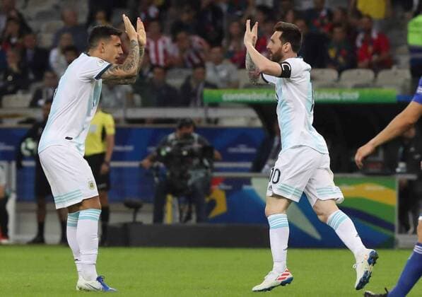 June 19, 2019 - Belo Horizonte, MG, Brasil - Argentina and Paraguay hold a match valid for the first phase of Copa America Brasil 2019, in the night of wednesday (19), at the Arena MineiroÂ£o Stadium, in Belo Horizonte- MG. Messi goal poÂªnalty.Foto: Alexandre Brum ARGENTINA X PARAGUAY- BRAZIL COPA AMERICA 2019 - ZUMAa187 20190619_zsa_a187_096 Copyright: xAlexandrexBrum AmxPressx&xImagesx