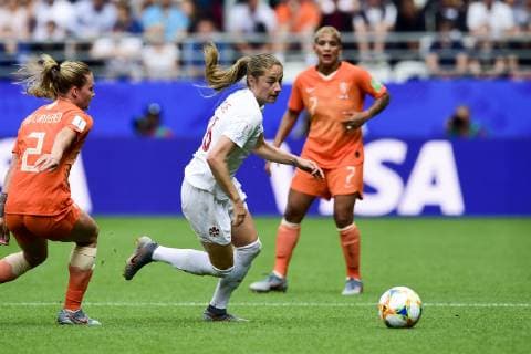 Janine Beckie (Canada) FOOTBALL : Pays Bas vs Canada - Coupe du Monde Feminine - Reims - 20 06 2019 JBAutissier Panoramic 