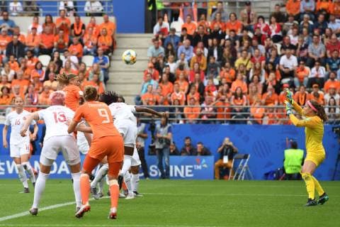 (l-r) Sophie Schmidt of Canada women, Vivianne Miedema of Netherlands women, Anouk Dekker of Netherlands women, Kadeisha Buchanan of Canada women, goalkeeper Stephanie Labbe of Canada women during the FIFA Women s World Cup France 2019 group E match between The Netherlands and Canada at Stade Auguste-Delaune on June 20, 2019 in Reims, France FIFA Women s World Cup France 2019 2018 2019 xVIxVIxImagesx xGerritxvanxKeulenxIVx 14781341