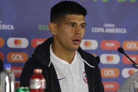 Collective Selection Chile SALVADOR, BA - 20.06.2019: COLLECTIVE SELECTION CHILE - Esteban Pavez, Chile player during a press conference, PK, Pressekonferenz at the Fonte Nova Arena in Salvador, Bahia, Brazil. (Photo: Tiago Caldas Fotoarena) x1750707x  TiagoxCaldas