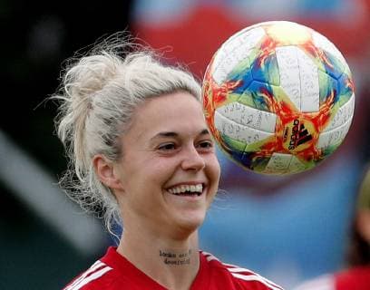 Spanish soccer player Mapi Leon attends a training session in Reims, France. The Spanish national women s soccer team will be playing against United States 24 June 2019 in the round of 16 Women s World Cup. Spanish national team, Nationalteam training session !ACHTUNG: NUR REDAKTIONELLE NUTZUNG!  Copyright: xJuanxCarlosxCárdenasx GRAFCVA5877 20190621-636967085502509620