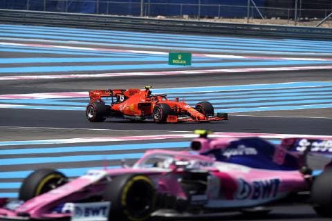 Le Castellet, France, 21 06 2019, Formula 1, Formula 1, French Grand Prix, Lance Stroll CAN 18 , Sportpesa Racing Point F1 Team, Charles Leclerc MCO 16 , Scuderia Ferrari Mission Winnow Defodi 09 506 033646 Defodi-506